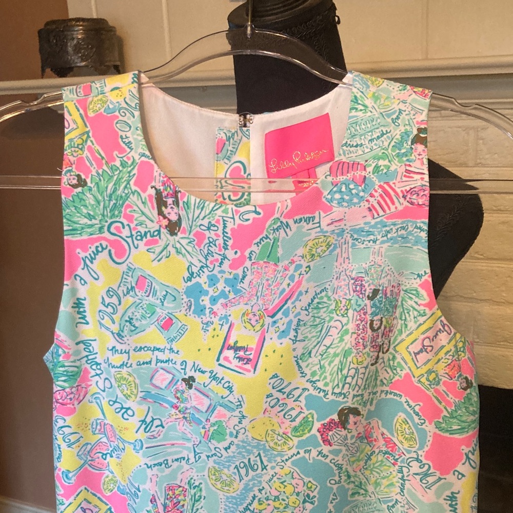 Lilly Pulitzer In The Beginning Dress - Pink, Aqua, Yellow size 0 new condition